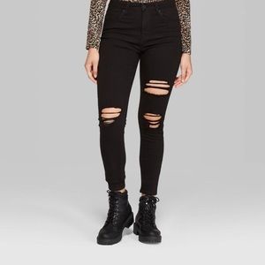 Black Ripped Highest Rise Skinny Jeans